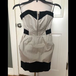 Strapless cream and black dress❤️